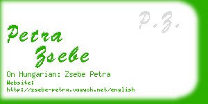 petra zsebe business card